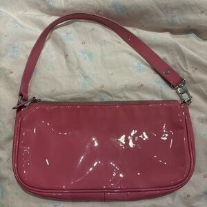 BY FAR Glossy Pink Shoulder Bag